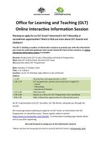 OLT Online Information Session flyer